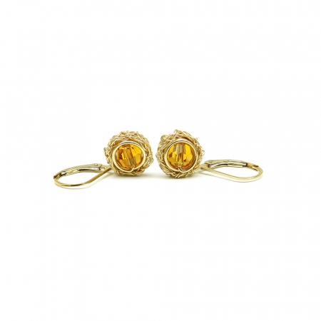 Cercei cu tortite leverback, Ichiban - Sweet Topaz